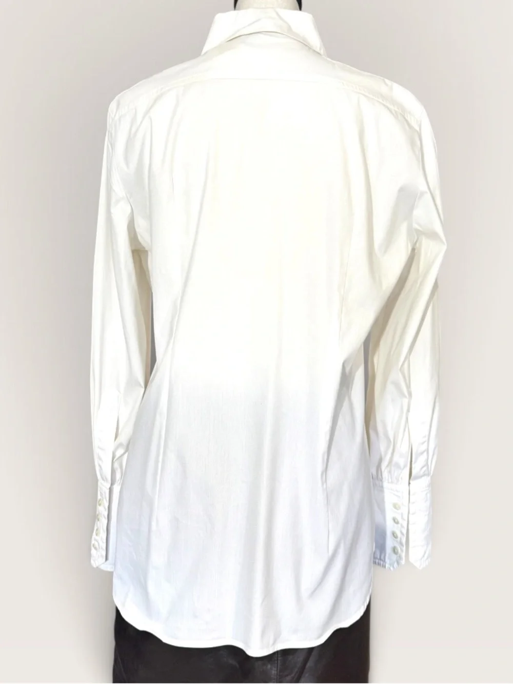 Luisa Cerano White Tuxedo Stye Button Down